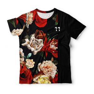 เสื้อยืดผู้ชายลายดอกไม้ คอกลม แขนสั้น พิมพ์ลายแบบซับลิเมชั่น สไตล์ฮิปฮอป สำหรับฤดูใบไม้ผลิและฤดูร้อน เสื้อผ้าลำลองแนวสตรีท โพลีเอสเตอร์ 100% - Product Image 1