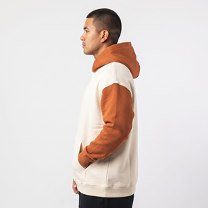 Sudadera con Capucha de Algodón Grueso Estilo Urbano, Logotipo Personalizado, Hombros Caídos, Dos Colores, Informal, para Hombre - Product Image 3