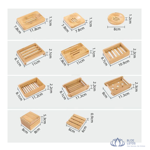 Support de Savon en Bambou Écologique Moderne, Plateau de Rangement en Bois pour Salle de Bain et Douche, Modèle Lotus Bleu - Vente Flash - Product Image 1
