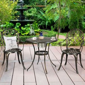 Set Bistrot da Esterno in 3 Pezzi con Secchiello per Ghiaccio Rimovibile Integrato per Feste in Giardino - Product Image 4