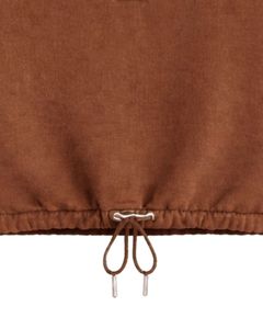 Sudadera Corta Personalizada Marrón para Mujer con Cierre de Cremallera, Estilo Casual, con Cordón Ajustable en el Bajo, de Felpa Suave, Algodón y Poliéster, para Invierno - Product Image 5