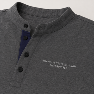 Chemise pour homme à manches courtes en polyester/coton gris, boutonnée, respirante, avec logo brodé, style décontracté chic - Product Image 2