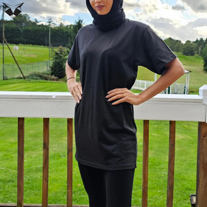 T-shirt pour femmes musulmanes, coupe régulière, style décontracté, tissu doux, respirant, écologique, manches courtes, style tendance pour tous les jours - Product Image 5