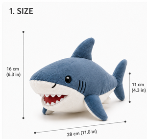 Peluche de Tiburón, Juguete de Peluche Suave, Lindo Dibujo Animado, Pequeño Juguete para Abrazar con Relleno de Algodón PP y Diseño Kawaii - Product Image 2