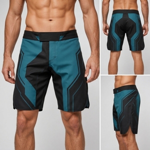 Shorts de boxe haut de gamme en polyester/nylon, tissu extensible léger, logo personnalisable sur le devant, pour l'entraînement, le sparring et la compétition - Product Image 5
