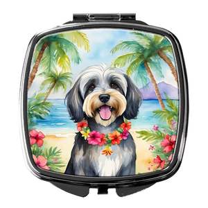 Terrier tibétain Luau Compact Pliant Miroir De Maquillage De Poche Portable Voyage Cadeau Décoratif pour Femmes et Filles - Product Image 1