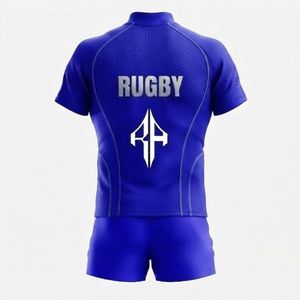 Uniforme de rugby de qualité supérieure, impression par transfert thermique, coupe régulière, manches courtes, 100% polyester, logo personnalisé pour hommes - Product Image 3