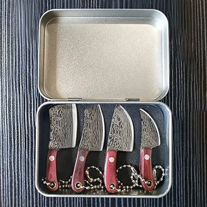 Couteau de Chef Personnalisé Burraq de Qualité Industrielle, Fait Main, en Acier Damas, pour Cuisine, 4 Lames Personnalisables - Product Image 2