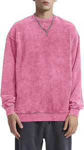 Sudadera de Cuello Redondo para Hombre, Lavado Ácido, 100% Algodón, Transpirable, Anti-Pilling, Anti-Arrugas, Secado Rápido, Duradera - Product Image 3