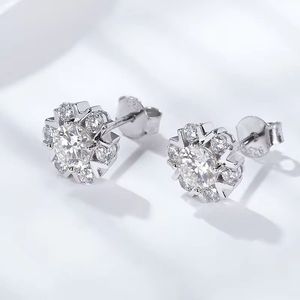 White Gold Look Fine <b>Stud</b> Earrings Round Cut Cluster Ear <b>Studs</b> for Daily Wear and Gift - Product Image 4