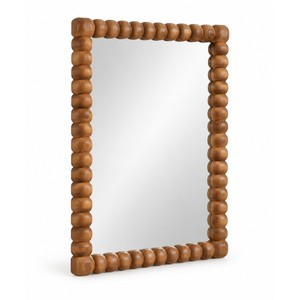 Espejo de Pared de Madera de Mango Hecho a Mano al por Mayor |   Miel Natural Marrón - Product Image 1