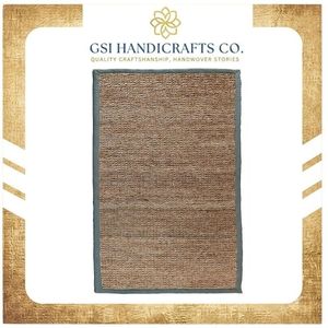 Tapis rectangulaire moderne en jute, dernière tendance, couleur unie, tissage plat, écologique, pour salon, à poils courts, au prix le plus bas - Product Image 2