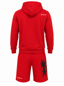 4FORCE <b>Men's</b> Red <b>Hoodie</b> & <b>Shorts</b> <b>Set</b> Fleece Printed Face Design Casual Autumn Wear <b>Men</b> Hoodies & <b>Shorts</b> - Product Image 6