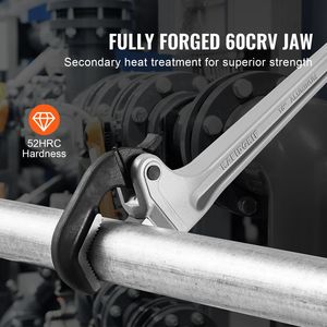 Chiave a Tubo Dritta in Alluminio da 18 Pollici con Regolazione Automatica della Fissaggio, Design Ergonomico Facile da Trasportare, Testa Flessibile per Idraulica - Product Image 4