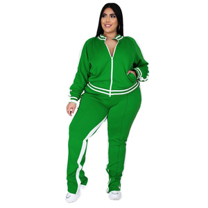 Winter Fall <b>Women's</b> Outfits Patchwork Thick Crop <b>Jacket</b> Long Pants Warm Casual Jogger Two Piece Set Outfits for <b>Women</b> - Product Image 6