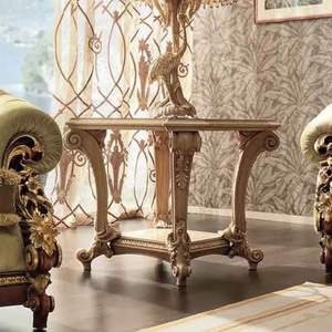 Juego de Sofá Cama de Lujo Plaza, Diseño Francés Clásico en Madera de Caoba Tallada Verde, Ecológico y Duradero para Sala de Estar - Product Image 3