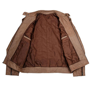 <b>Men's</b> Waterproof Stand Collar Zipper Closure Casual PU Fabric <b>Leather</b> <b>Jacket</b> - Product Image 4