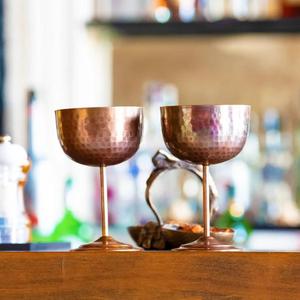 Verre à vin rétro en cuivre pur écologique, gobelet, tasse, verre à bière, verre à cocktail, bar, maison, hôtel, restaurant - Product Image 1