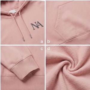 Oversized <b>Pink</b> <b>Hoodie</b> With Front Pocket Embroidered Logo Unisex Casual Sweatshirt Autumn Wear - Product Image 4