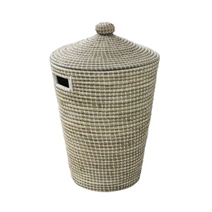 Seagrass <b>white</b> Polyester <b>Basket</b> Laundry Handmade <b>Storage</b> <b>Basket</b> Wholesale eco-friendly Made in Viet Nam - Product Image 1