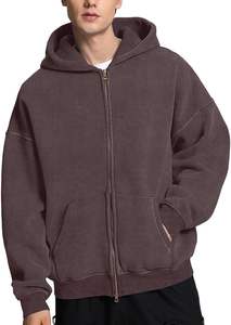 Sweat à capuche zippé Premium épais délavé à l'acide 100% Coton pour Homme, Lavage Vintage, Vente en Gros Personnalisée pour Marques - Product Image 3