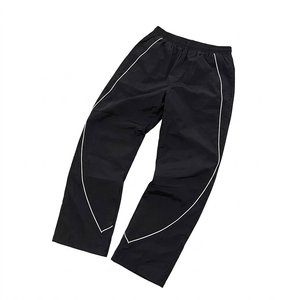 Wholesales Custom Logo Black Panels Men's 100% Polyester Eco-Friendly Waterproof <b>Wind</b> <b>Breaker</b> Sporty Pants Sets Winter Quick Dry - Product Image 2