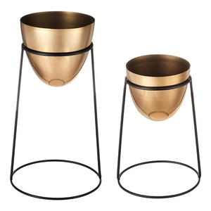 Durable Iron Planter and <b>Stand</b> Indoor Outdoor Uses Metal Iron Plant <b>Pot</b> <b>Stand</b> for Home, Office, Balcony, Garden Decor Set of 2 - Product Image 1