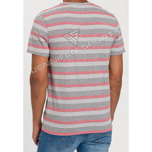 T-shirt pour homme à rayures multicolores personnalisées 240 GSM, coupe classique, taille 2XL, sport, 100% coton, séchage rapide, respirant - Product Image 5