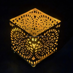 New Arrival Classic <b>Gold</b> Votive Candle Holder Tabletop Decoration Metal <b>Lantern</b> for Christmas Home Festive Ramadan Decoration - Product Image 5