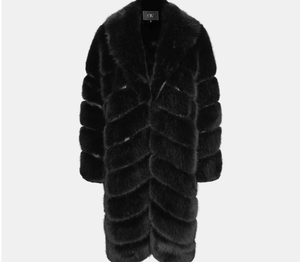 Nesta Sports Manteau de luxe en fausse fourrure à carreaux pour femme, style coréen, veste longue chaude d'hiver, Abrigos De Mujer Chaquetas - Product Image 6