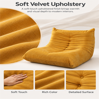 QINUO Canapé paresseux moderne en velours, compressé sous vide, fauteuil de sol, chaise longue individuelle douce pour salon et chambre à coucher
