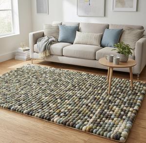 พรมขนสัตว์ทำมือ ลายแบบนามธรรม หนานุ่ม เป็นมิตรกับสิ่งแวดล้อม เหมาะสำหรับห้องนอน ห้องนั่งเล่น ตกแต่งบ้านสไตล์โมเดิร์น - Product Image 3