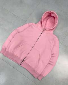 Men's <b>Hooded</b> <b>Zip</b>-Up Half White Sweatshirt Regular Fit Solid Color Casual Autumn Wear - Product Image 3