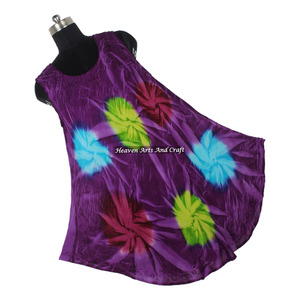 Robe parapluie en rayonne à imprimé tie-dye, 100 % rayonne, pour femme, motif coloré, idéale pour la plage – Nouvelle collection très prisée - Product Image 1