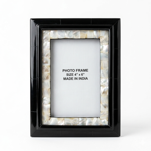 Cadre photo en bois massif avec incrustation de corne, fait main, design moderne et élégant, décoration d'intérieur, cadeau pour le marché américain et européen - Product Image 2