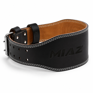 Ceinture de musculation MIAZ en cuir véritable, profilée, réglable, légère, durable, protection professionnelle, soutien lombaire pour - Product Image 1