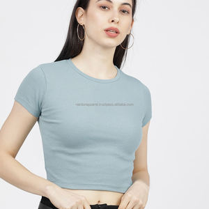 Nardon Apparel Mujeres Sólido Blanco Algodón Crop Tops Camiseta Mujer Verano Manga corta Oversized Crop Top Camisetas - Product Image 3