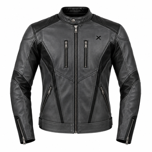 Chaqueta de Motocicleta de Cuero de Marca Privada |   Negro Carbón, Rojo, Bronceado |   Fabricante OEM ODM |   Diseño de Calidad Premium |   Ropa de Carreras | - Product Image 1