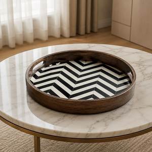 Handmade Bone Inlay Serving Trays Feature Decorative Wood Bamboo MDF <b>Acrylic</b> Plastic and Marble for Home Use Food Serving - Product Image 4