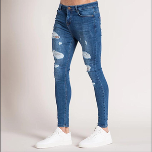 Jeans déchirés pour hommes 2024, coupe slim, denim skinny, bleu, taille plus, avec des designs uniques personnalisés - Product Image 2