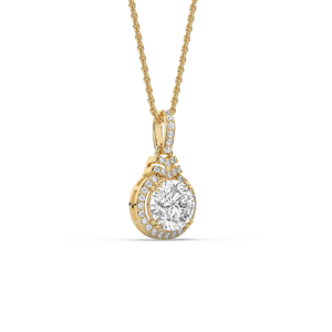 El Mejor Colgante de Diamante Cultivado en Laboratorio de 2 Quilates, Corte Redondo, Plata 925, Oro, Estilo Único, Ligero, Colgante de Compromiso para Mujer - Product Image 4