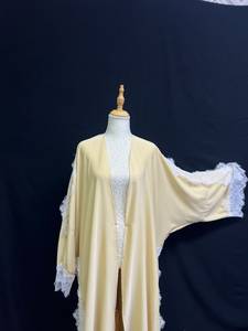 High Quality Modest Turkish Floral V Neck Modest Beaded Sequined Long Sleeve Abaya <b>Muslim</b> Traditional Handmade <b>Wedding</b> Women - Product Image 6
