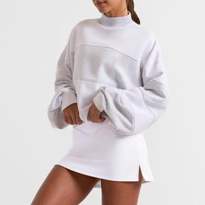 Sudadera Oversize de Cuello Alto para Mujer con Bloques de Color, Manga Larga, Tejido de Mezcla de Algodón, Ropa de Otoño, ODM OEM - Product Image 4