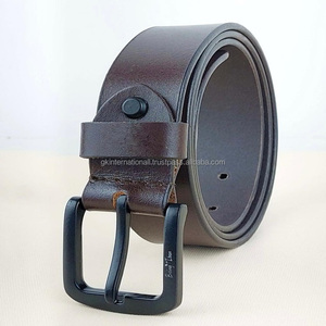Cinturón informal de cuero hecho a mano con estilo para hombre, tamaños personalizados, precio al por mayor, conjunto de hebilla negra cambiable - Product Image 4