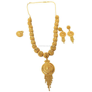 Elegante Elección de lujo 24KT Dubai chapado en oro nuevo 4GRM Diamond-tachonado Collier Gold Filled Nouveau Elegante mujeres regalo perfecto - Product Image 5