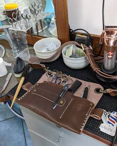 Étui de protection pour ciseaux de barbier en cuir de vachette robuste, organiseur d'outils, anti-odeur, LBSH-0016 - Product Image 6