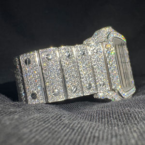 Montre de luxe en acier inoxydable à quartz pour homme, design personnalisé, bijoux hip-hop avec cadran en verre - Product Image 1