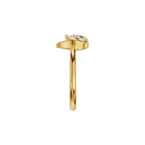 Bague de fiançailles en or jaune avec diamant taille poire, sertissage classique à griffes, bijou fin pour femme en forme de goutte d'eau - Product Image 2