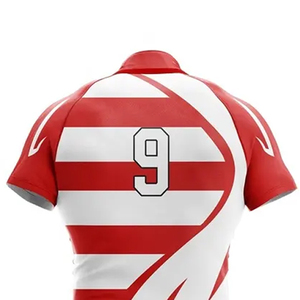 Maillot de rugby d'été à manches courtes pour adultes, uni, respirant, séchage rapide, 100% coton biologique, design personnalisé, sublimation, OEM - Product Image 5