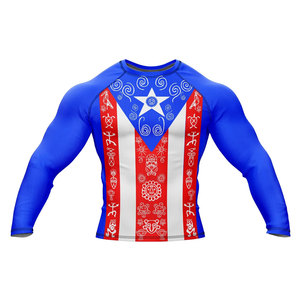 Rashguard de compression MMA, Rashguard BJJ, Rashguard personnalisé imprimé par sublimation pour hommes, conception OEM - Product Image 1
